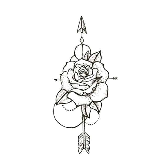 эскиз маленькая тату роза