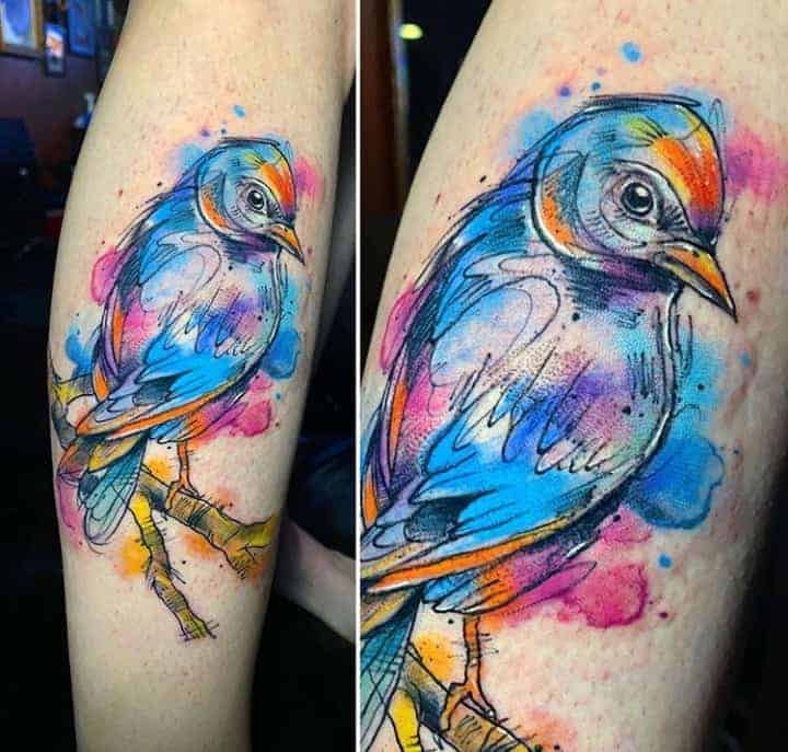 цветные тату акварель