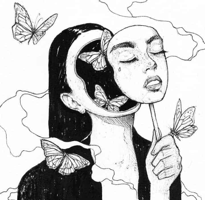 рисунок для тату девушка