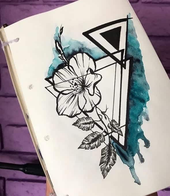 женский эскиз тату цветок