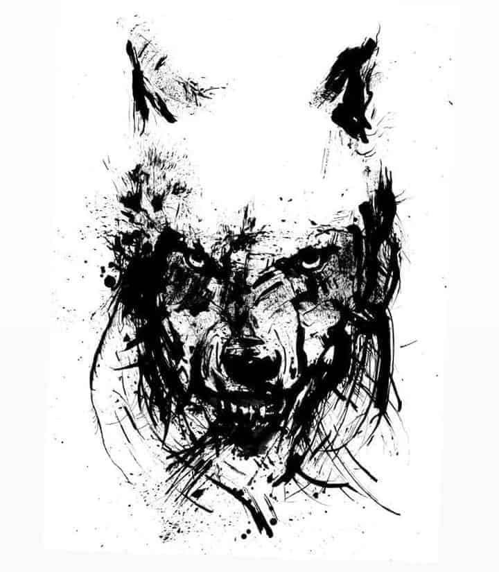 рисунок для тату волк