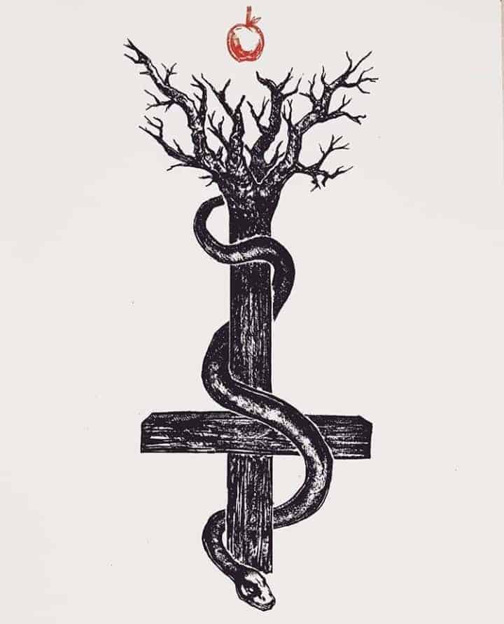 мужской тату эскиз крест