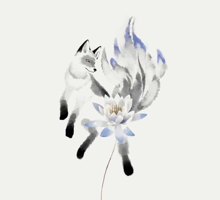 картинки для тату кицунэ