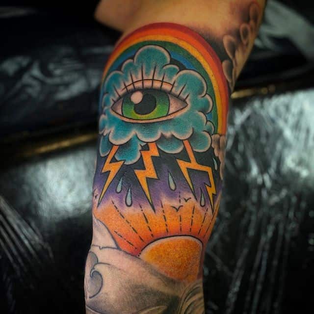 тату радуга и молния