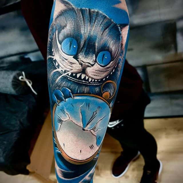 чеширский кот тату на руке
