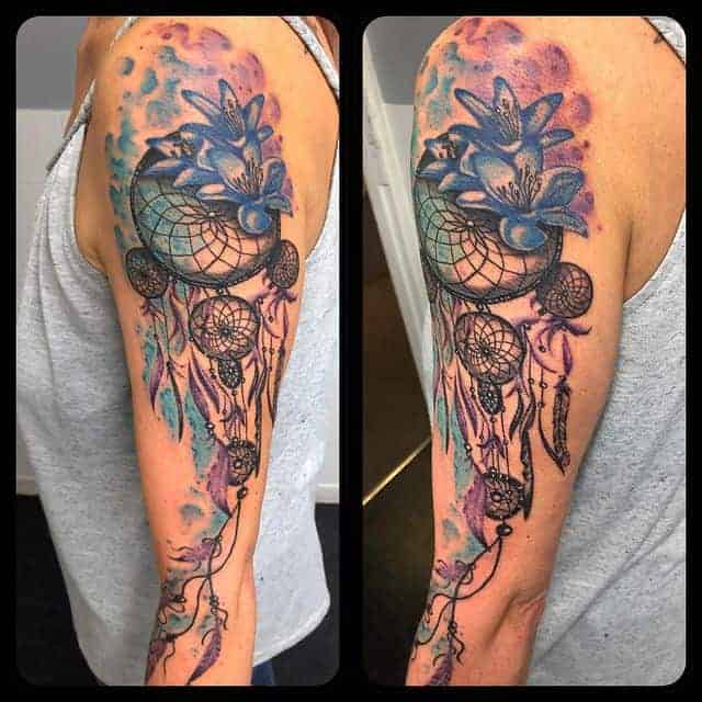 тату ловец снов акварель