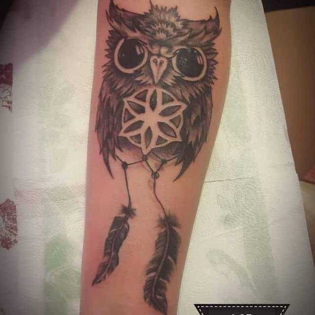 тату ловец снов и сова