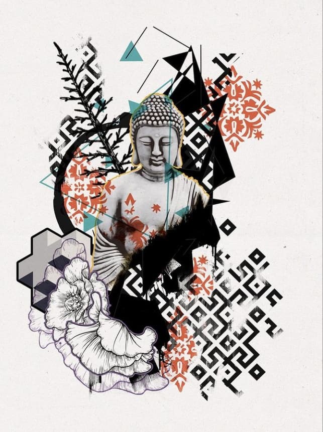рисунок тату будда