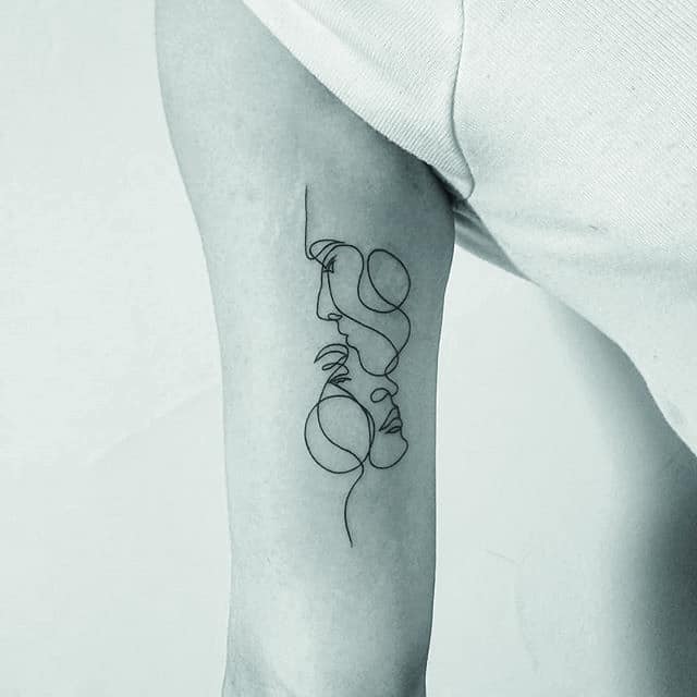 женское тату силуэты