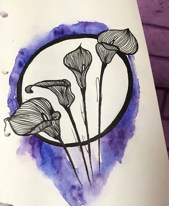 рисунок тату цветы