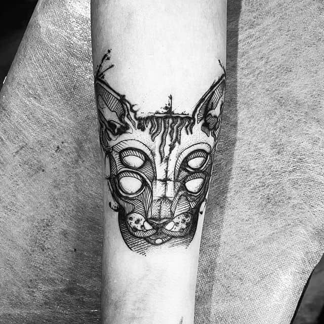 графика тату кот