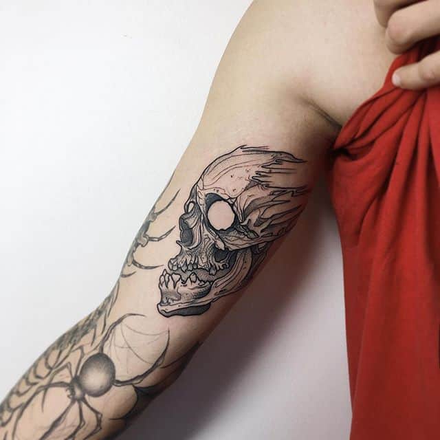 графика тату череп