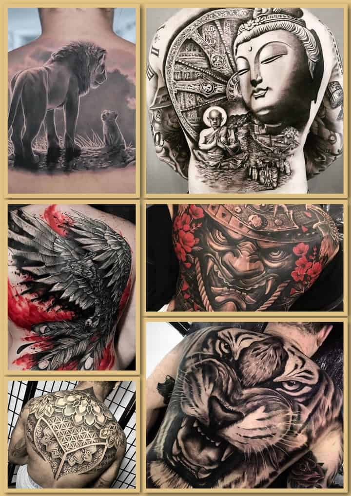 мужские тату на спине