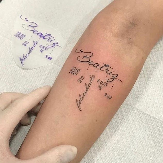 тату имя и дата