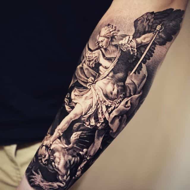 тату св Михаил и сатана
