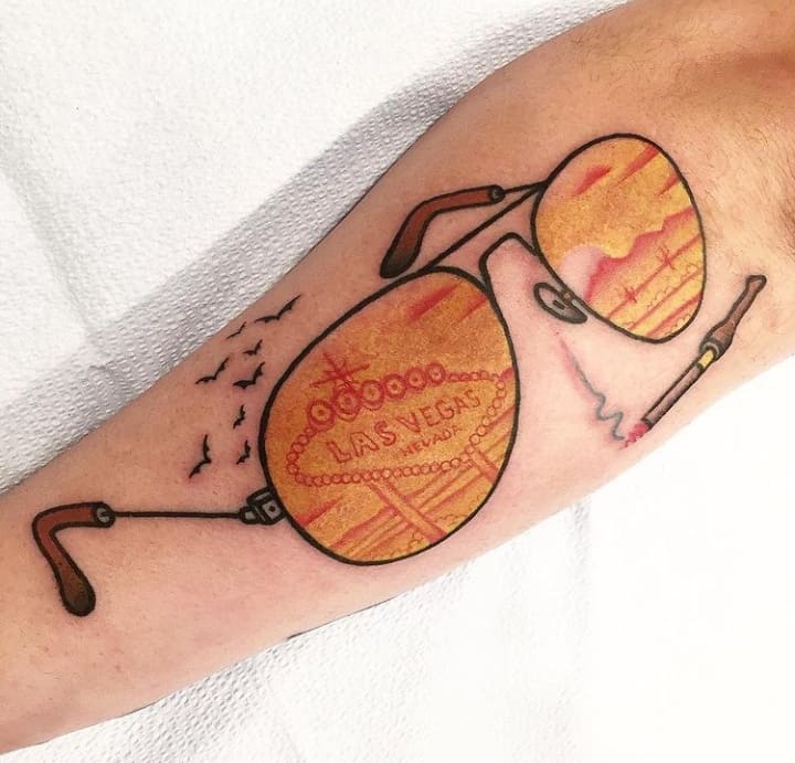 тату очки цвет