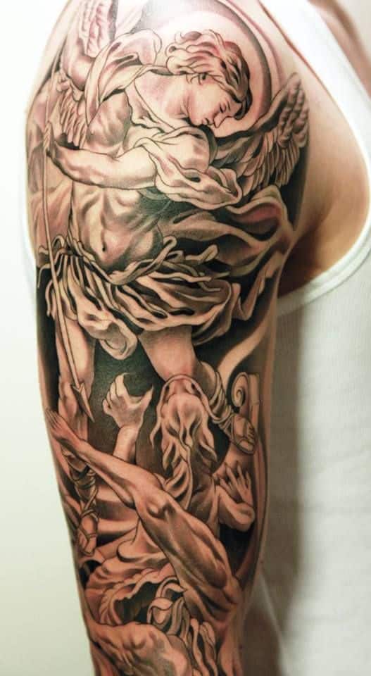 тату рукав Георгий победоносец