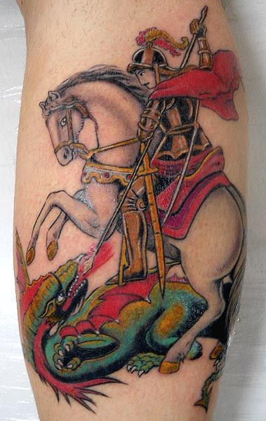 цветная тату Победоносец