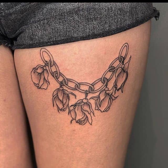 цепь тату женская