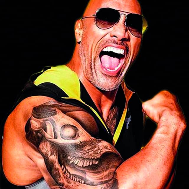 тату дуейн джонсон бычий череп