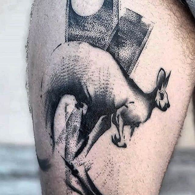 тату кенгуру реализм