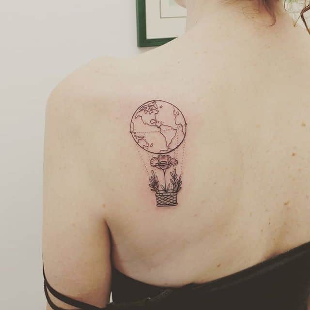 тату глобус шар