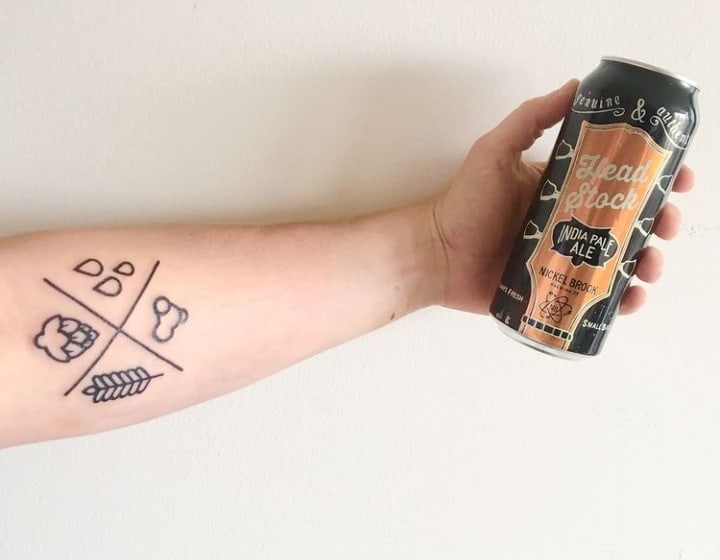 тату хмель и пиво