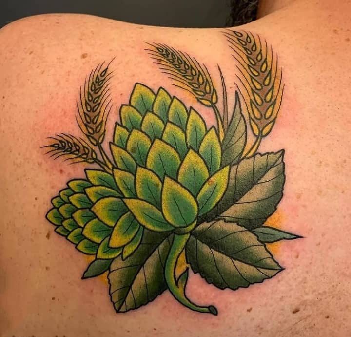 тату хмель зеленый