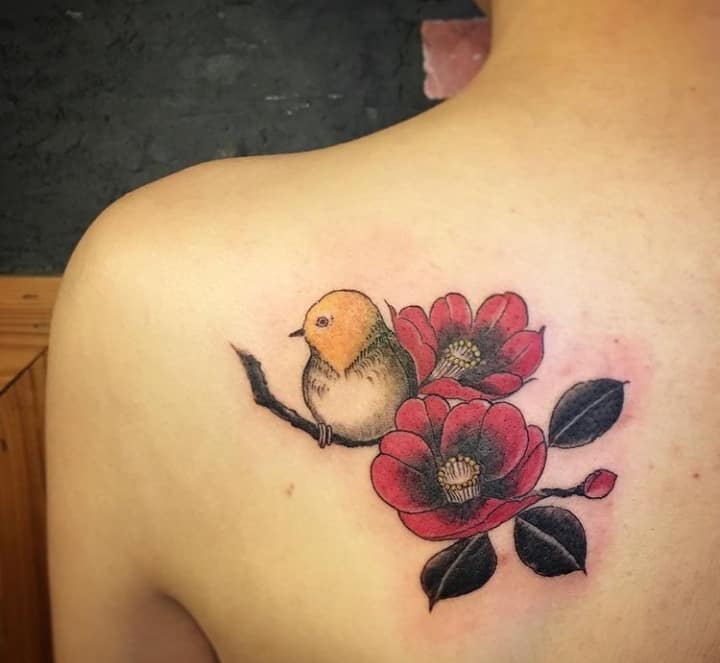 коллаж камелия синица