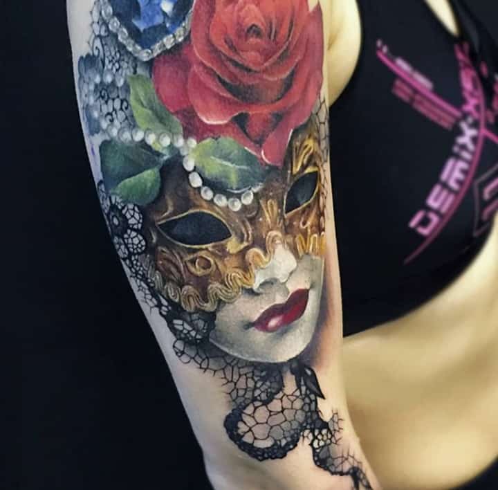 тату кружево маска