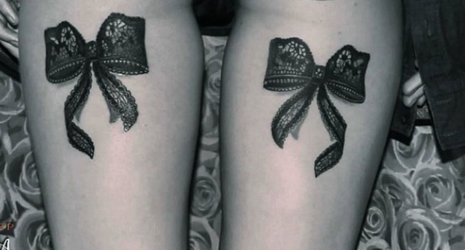 тату кружево бант