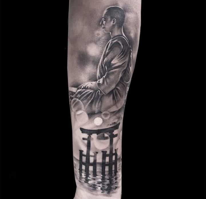 монах чб тату