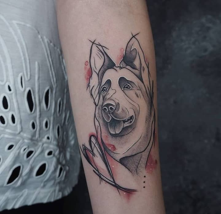 тату немецкая овчарка