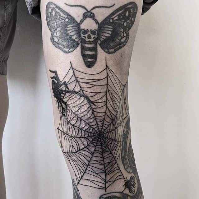 паутина и мотылек тату
