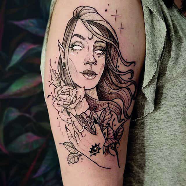 эльф тату чб