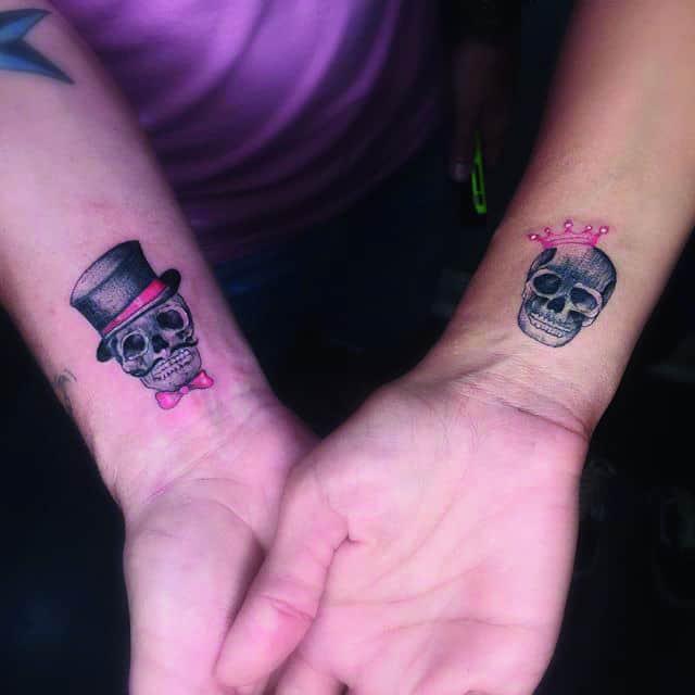 парные тату на запястье