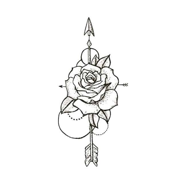 простой эскиз тату стрела