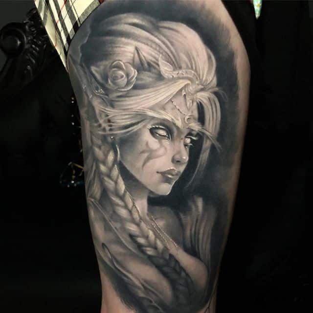 девушка эльф тату