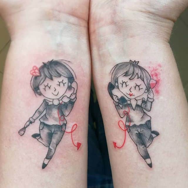 парные тату для сестер на руке