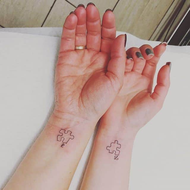 тату пазл двойная