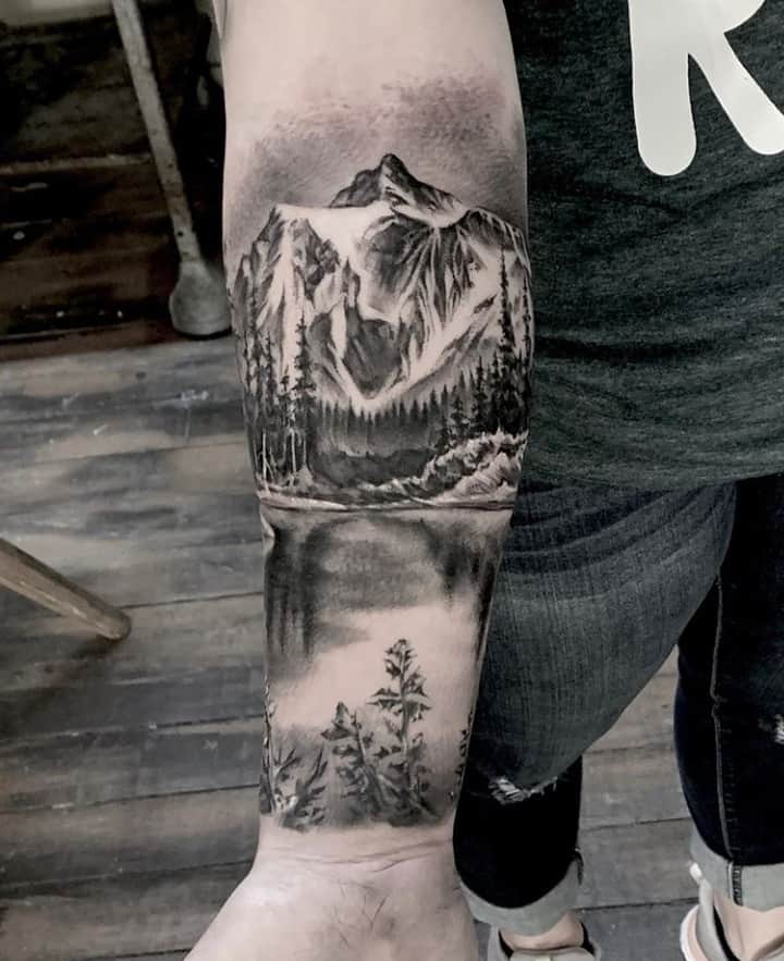 пейзаж горы тату