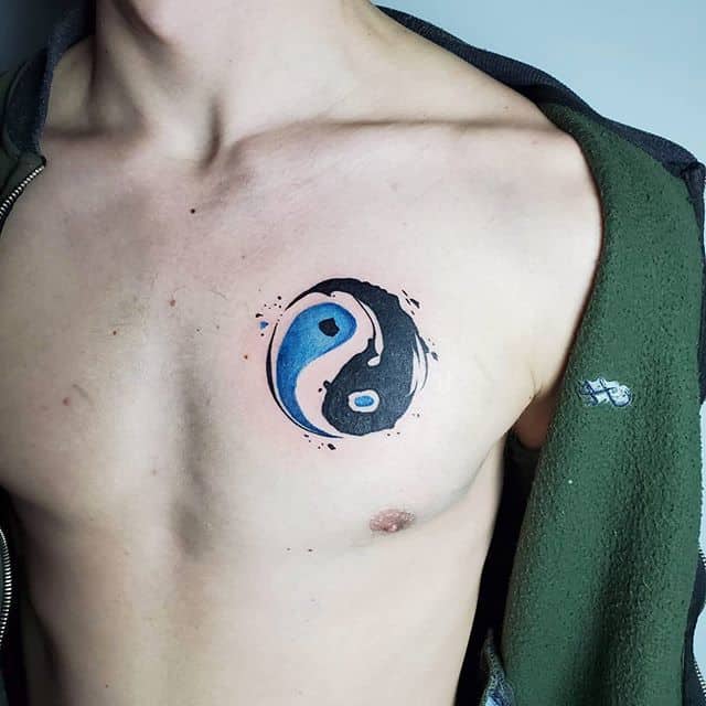 тату символ жизни инь янь