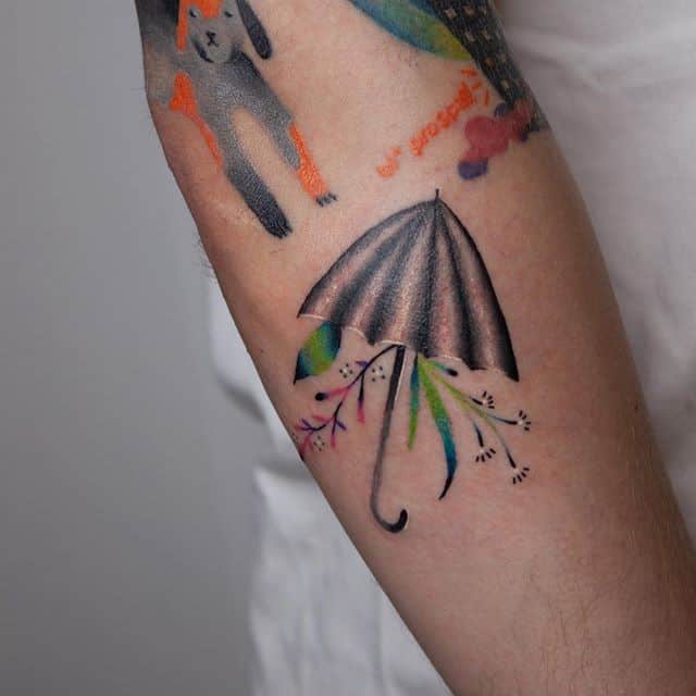 татуировка зонт