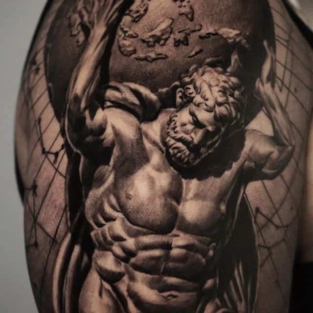 тату атлант и земля