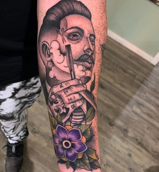 барбер тату на руке