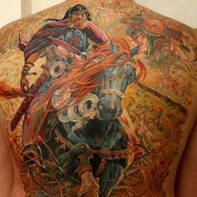 тату всадник на коне