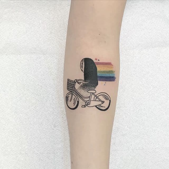 велосипед мультик тату