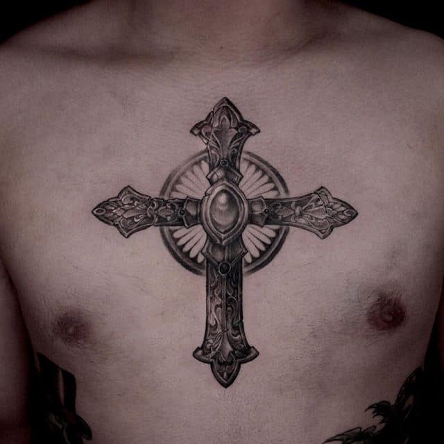 тату символ жизни крест