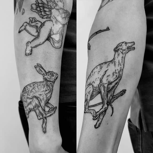 гравюра животные тату