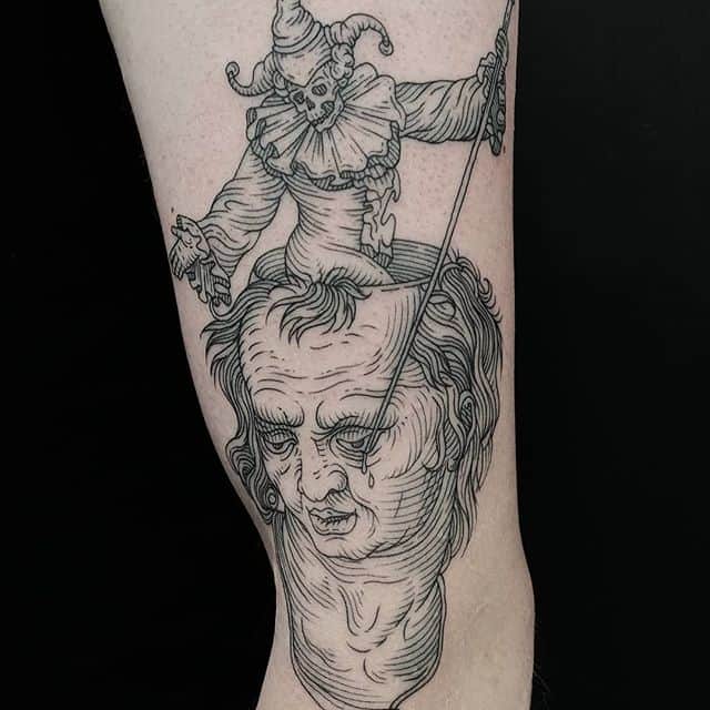 гравюра шут тату